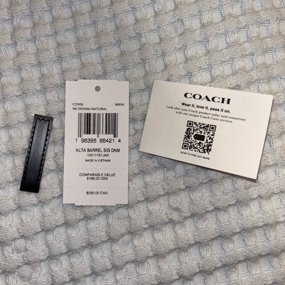 Coach Denim Barrel Bag with Cherry Charm - Picture 2 of 7